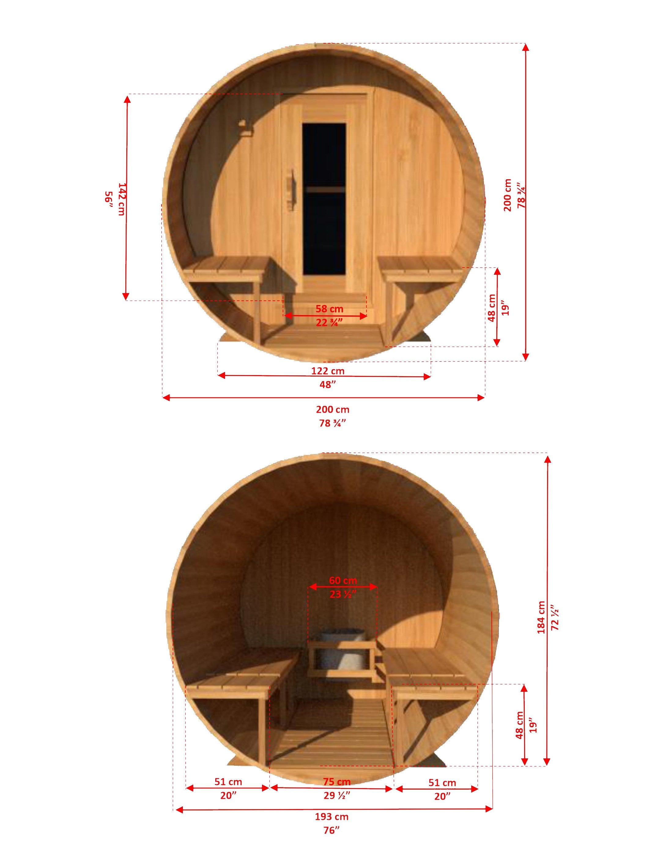 Dundalk Leisurecraft CT Serenity 2-4 Person Barrel Sauna