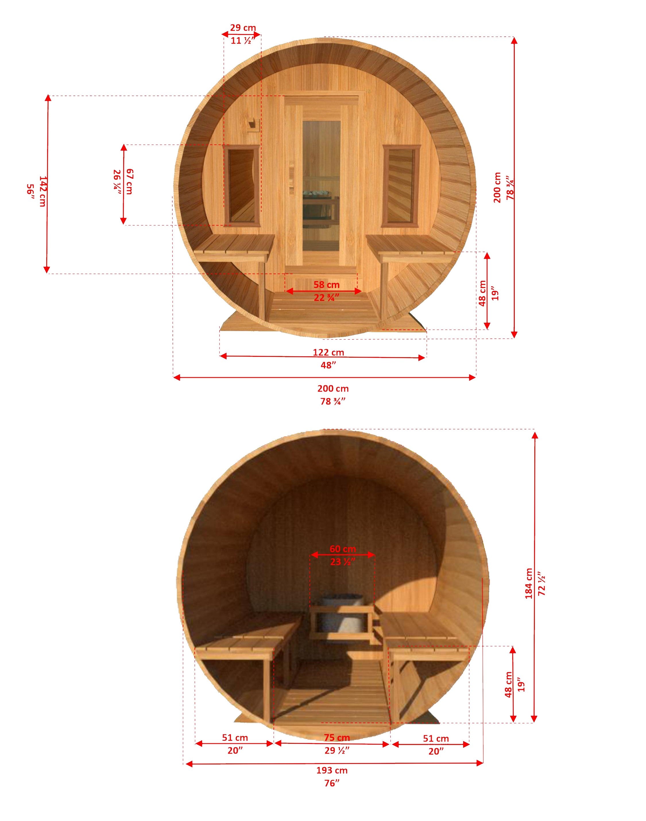 Dundalk Leisurecraft CT Tranquility 6-8 Person Barrel Sauna