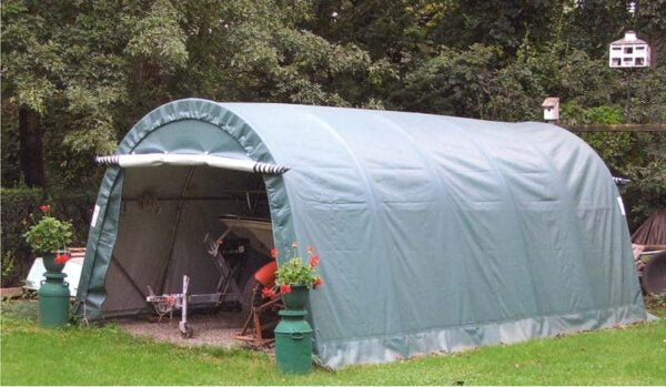 Rhino Shelters 12’W x 16’L x 8’H Instant Garage (Round Style)