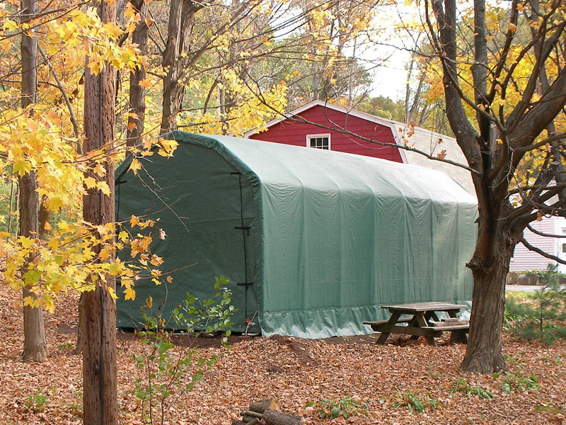 Rhino Shelters 12’W x 28’L x 12’H Instant Garage (Extended Barn Style)