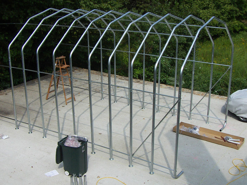 Rhino Shelters 12’W x 28’L x 12’H Instant Garage (Extended Barn Style)