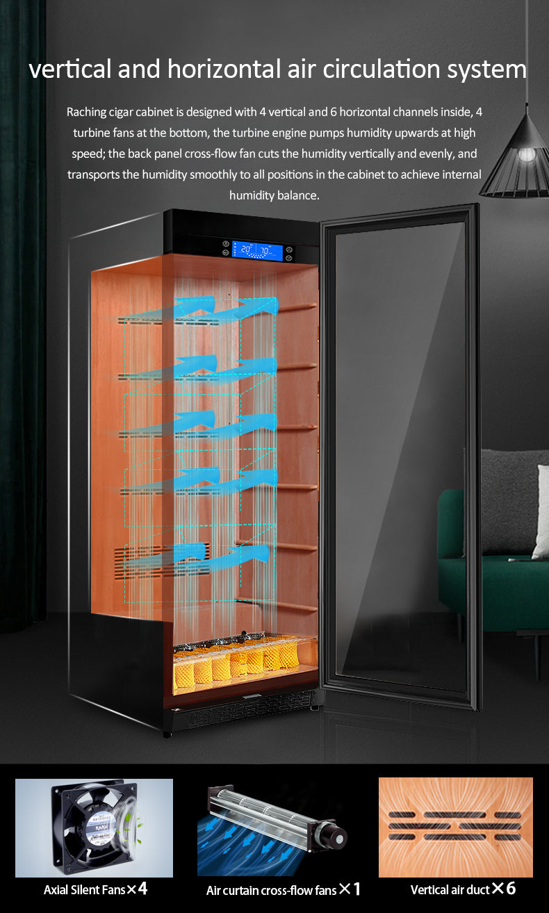 Raching CS600 Electronic Double Door Cigar Humidor Cabinet
