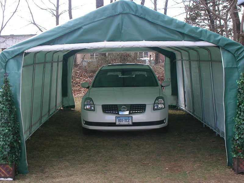 Rhino Shelters 12’W x 24’L x 8’H Instant Garages (House Style)