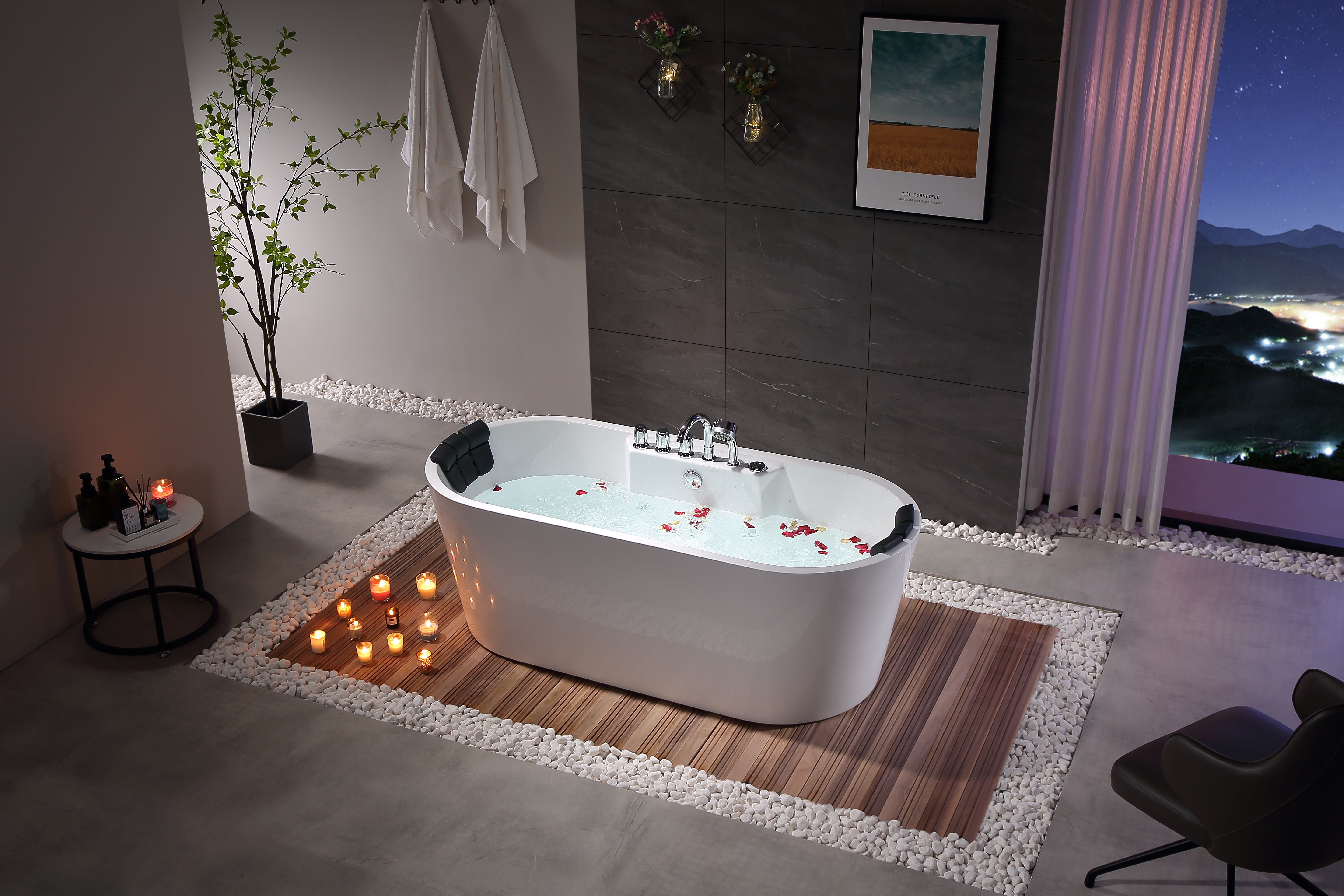 Empava-67AIS01 67" Freestanding Whirlpool Bathtub