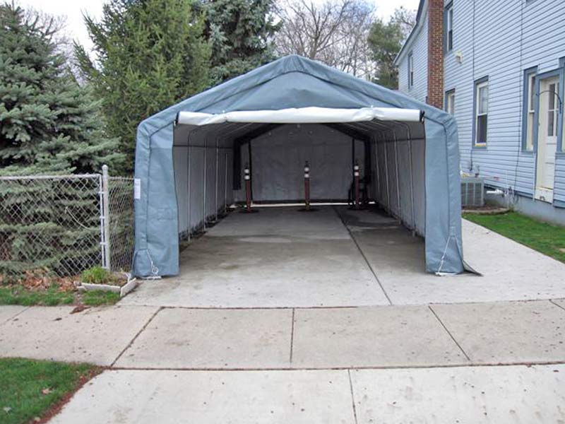 Rhino Shelters 12’W x 24’L x 8’H Instant Garages (House Style)