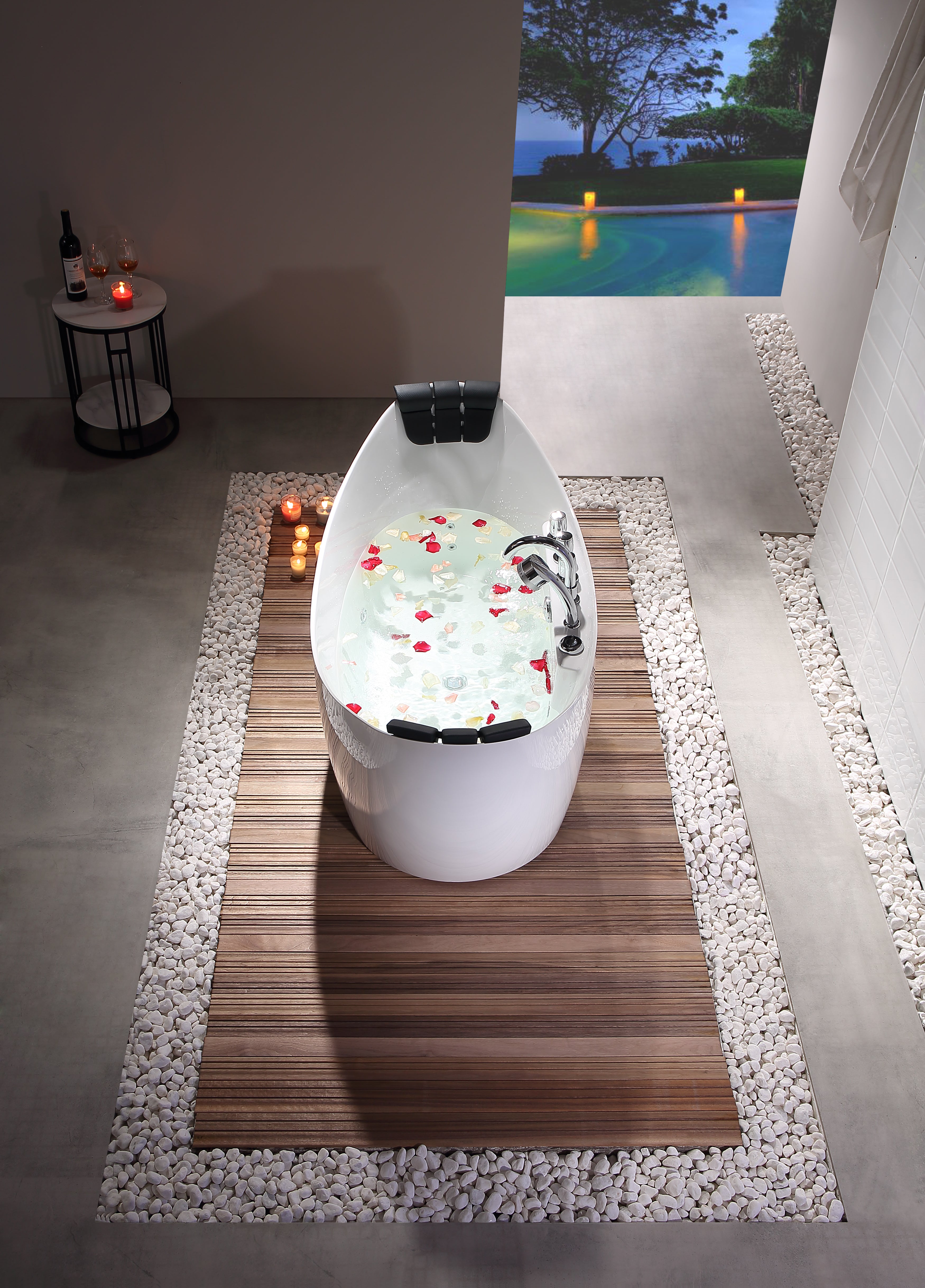 Empava-59AIS11 59" Whirlpool Freestanding Whirlpool Bathtub