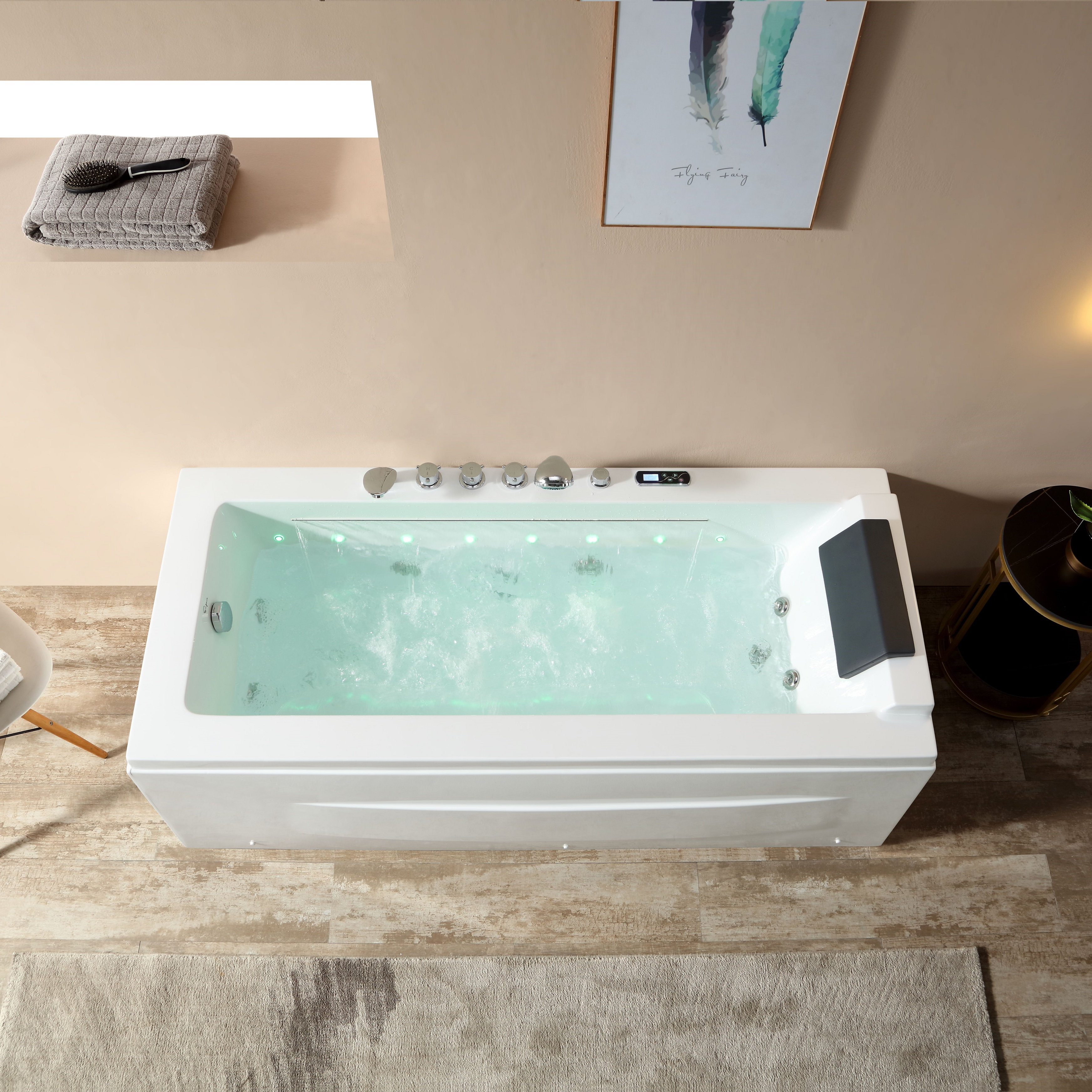 Empava-67JT351LED 67" Thermostatic Combination Massage Tub