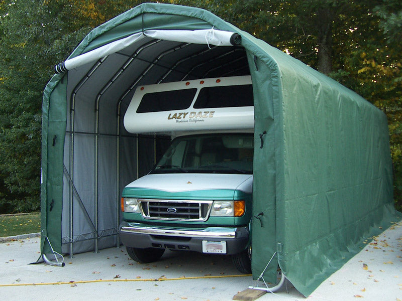 Rhino Shelters 12’W x 28’L x 12’H Instant Garage (Extended Barn Style)