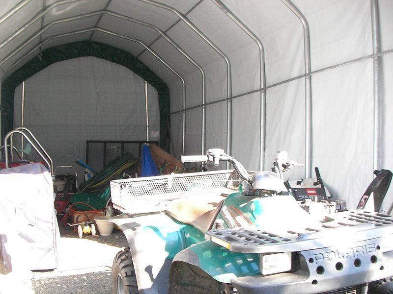 Rhino Shelters 12’W x 28’L x 12’H Instant Garage (Extended Barn Style)