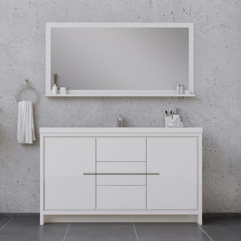 Alya Bath Sortino 60" Modern Single Bathroom Vanity