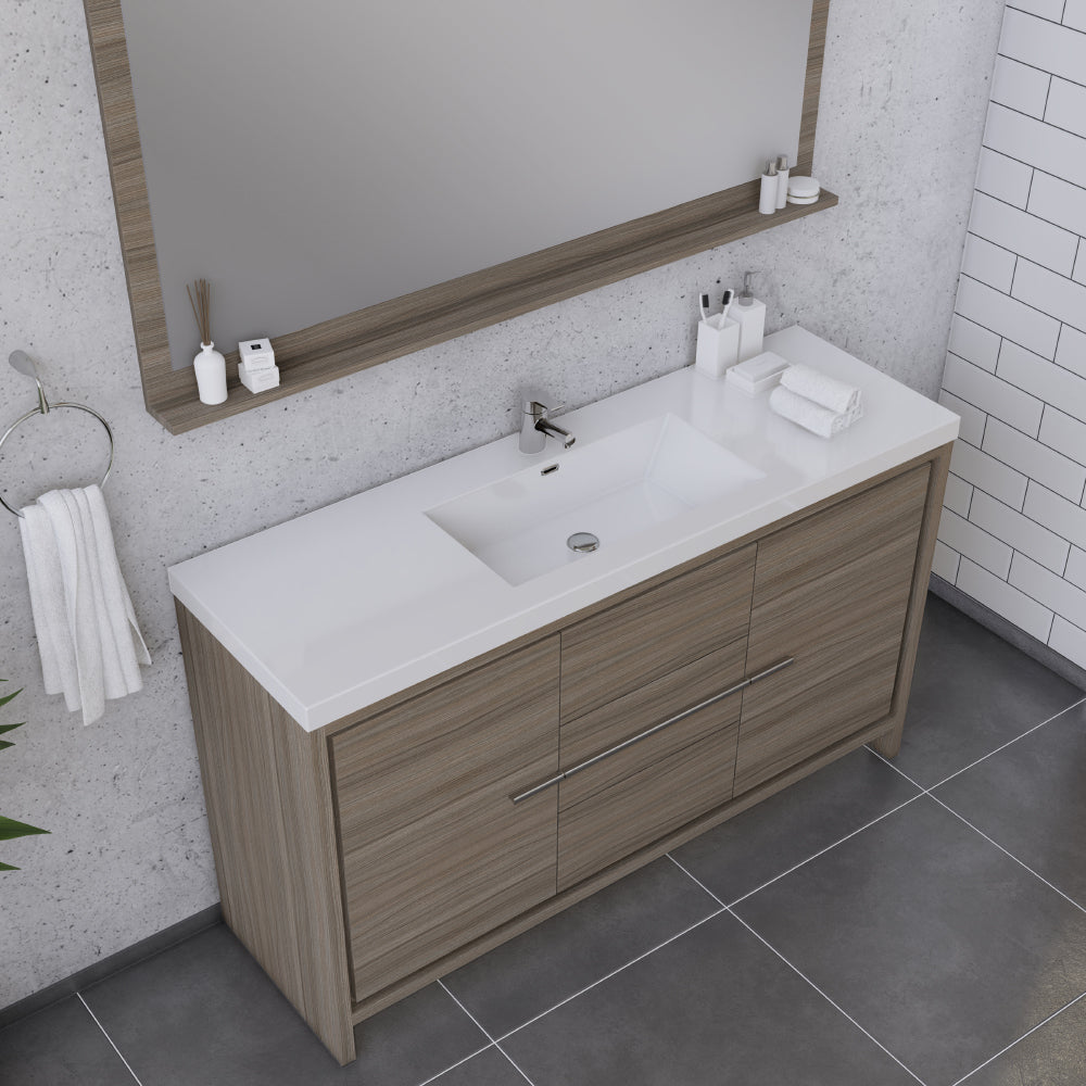 Alya Bath Sortino 60" Modern Single Bathroom Vanity