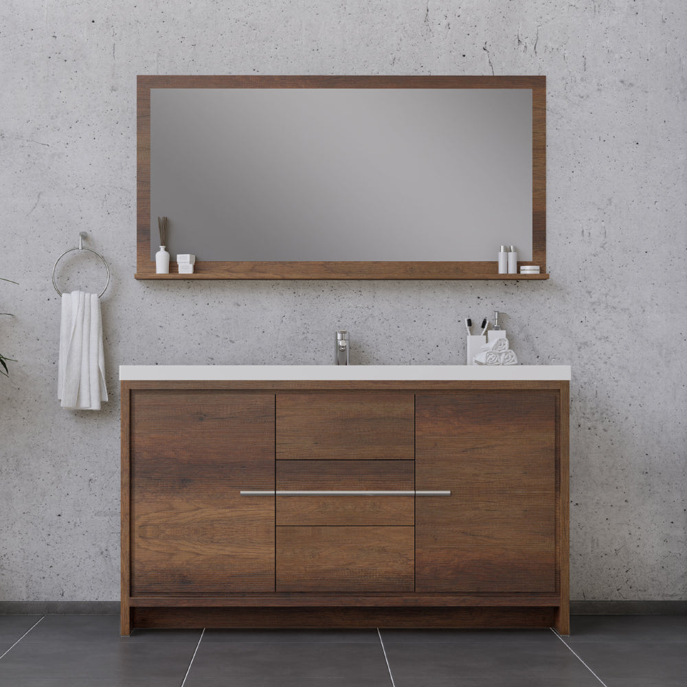 Alya Bath Sortino 60" Modern Single Bathroom Vanity