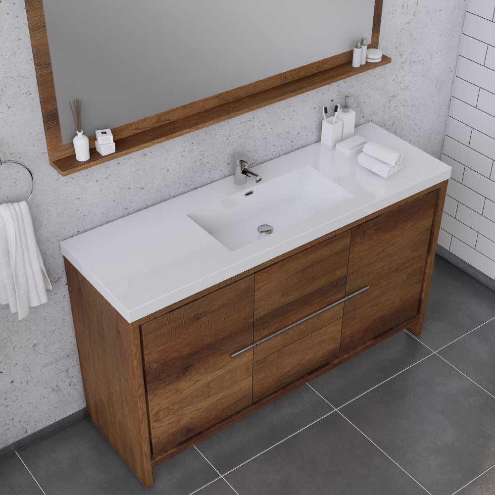 Alya Bath Sortino 60" Modern Single Bathroom Vanity