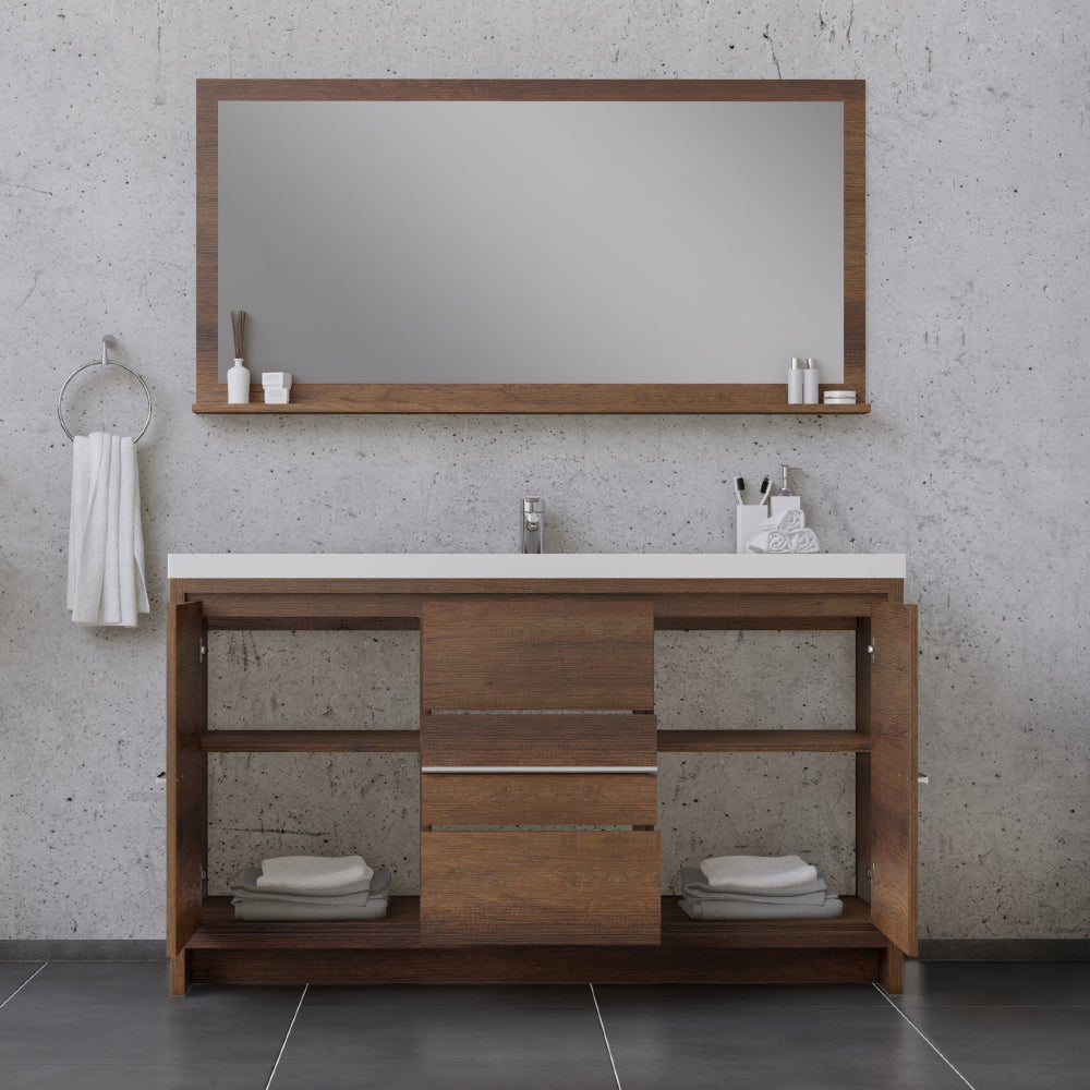 Alya Bath Sortino 60" Modern Single Bathroom Vanity