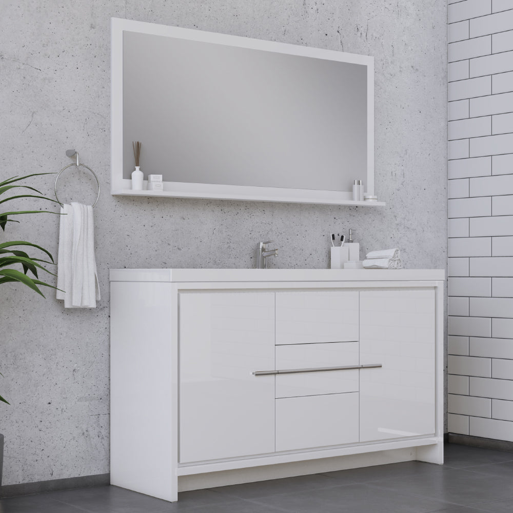 Alya Bath Sortino 60" Modern Single Bathroom Vanity