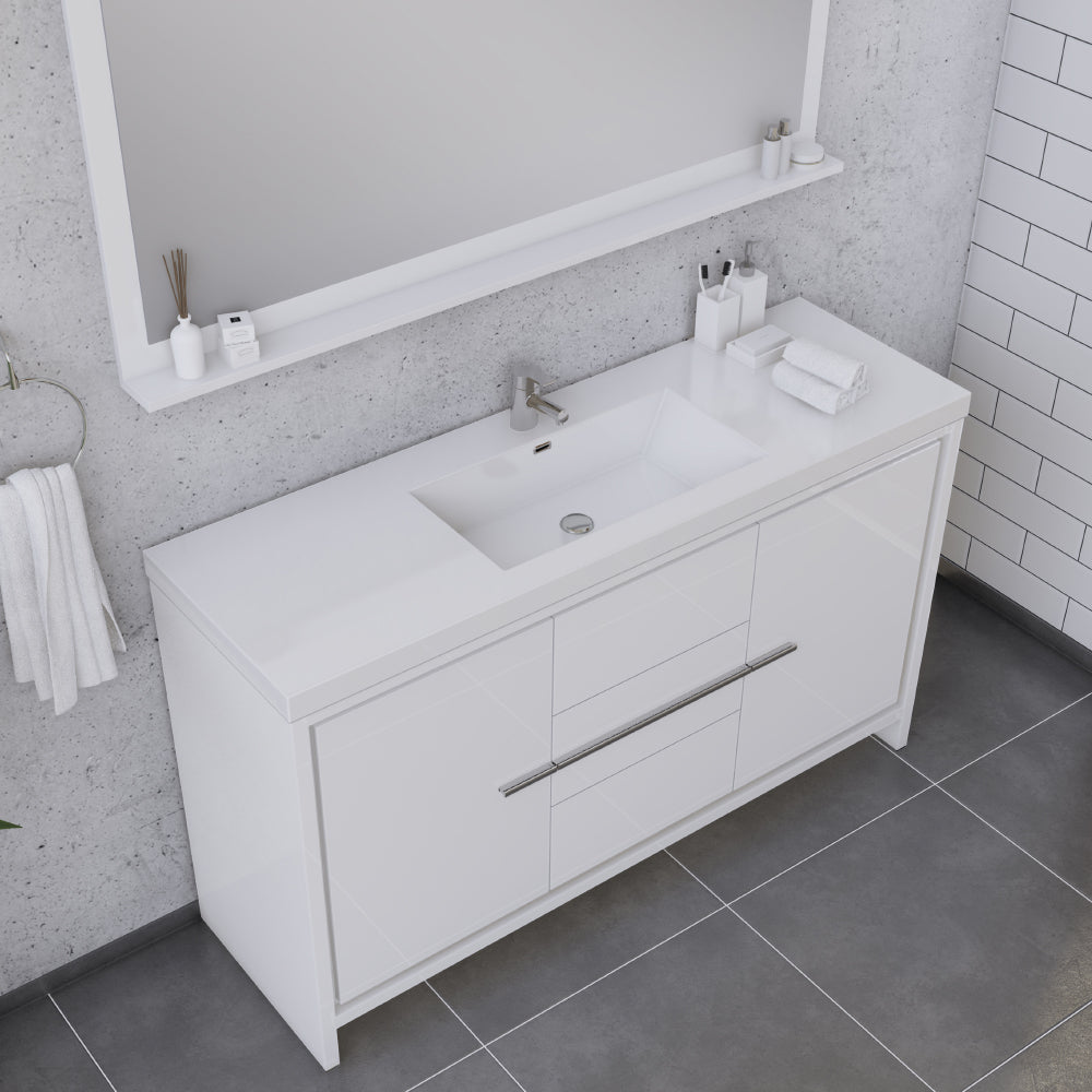 Alya Bath Sortino 60" Modern Single Bathroom Vanity