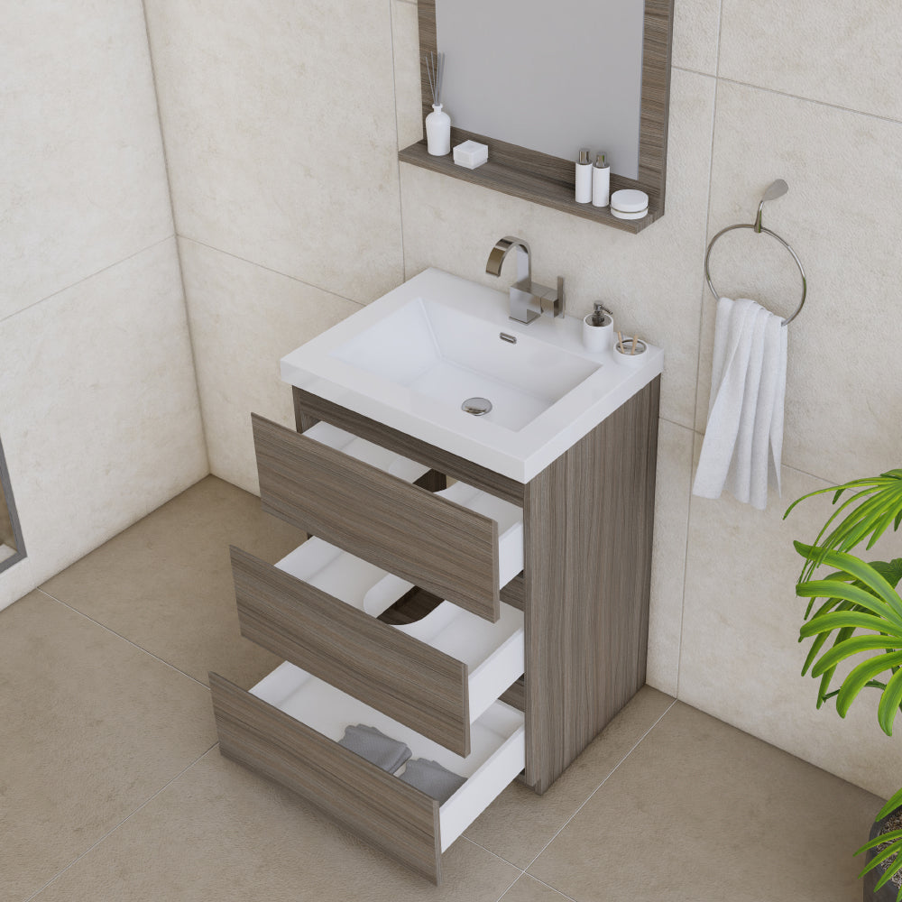 Alya Bath Paterno 24" Modern Freestanding Bathroom Vanity
