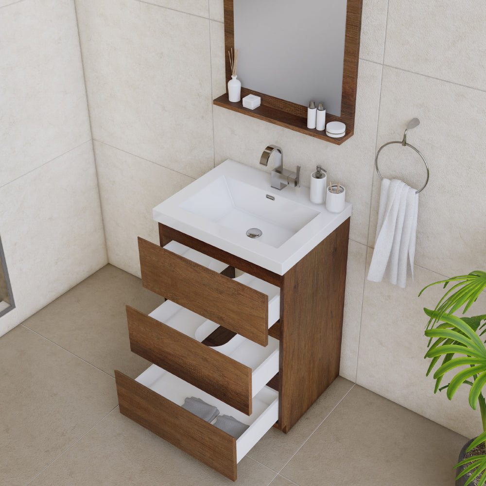 Alya Bath Paterno 24" Modern Freestanding Bathroom Vanity