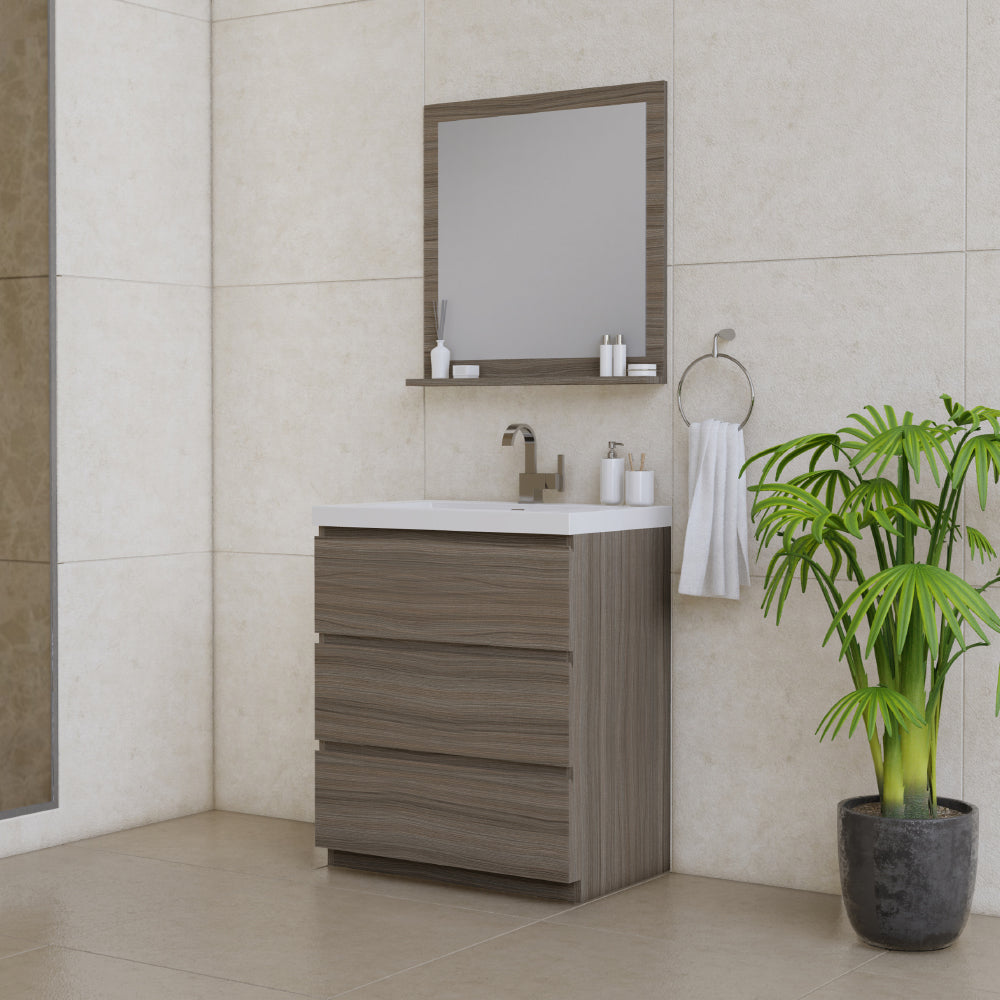 Alya Bath Paterno 30" Modern Freestanding Bathroom Vanity