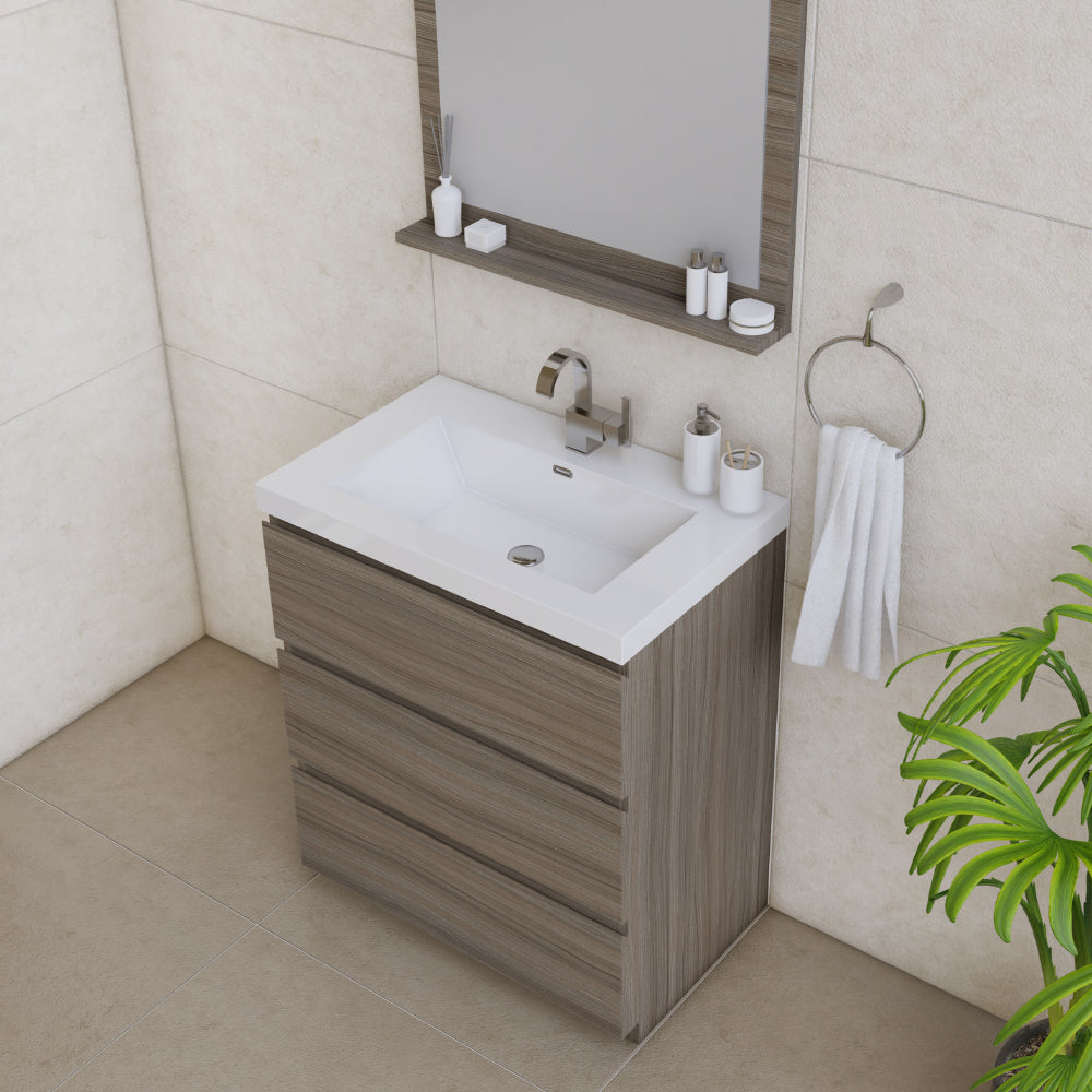 Alya Bath Paterno 30" Modern Freestanding Bathroom Vanity