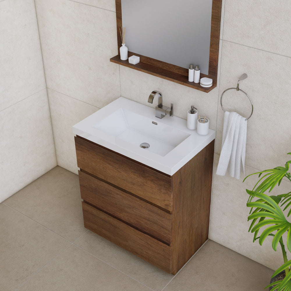 Alya Bath Paterno 30" Modern Freestanding Bathroom Vanity