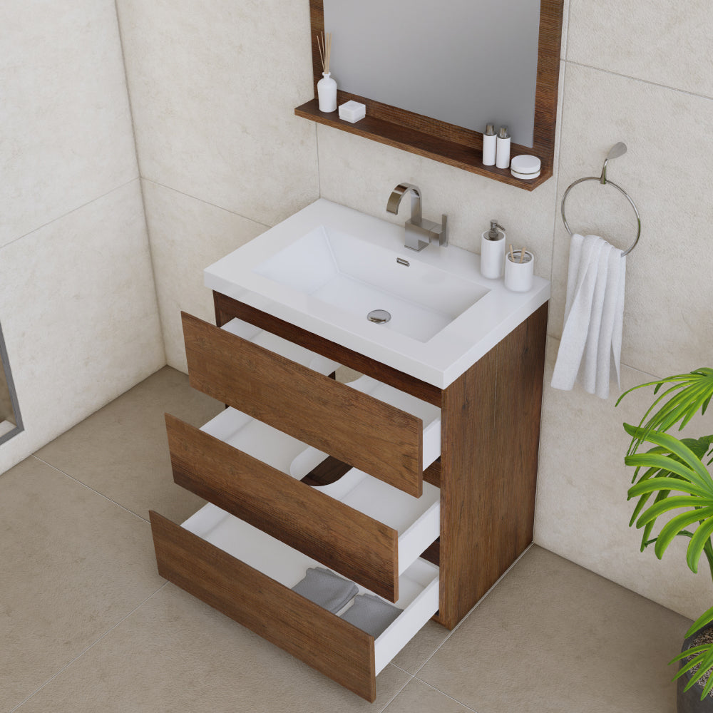 Alya Bath Paterno 30" Modern Freestanding Bathroom Vanity