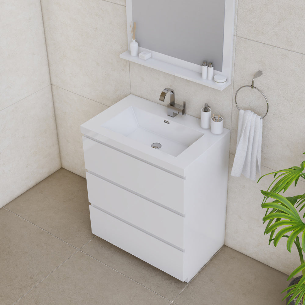 Alya Bath Paterno 30" Modern Freestanding Bathroom Vanity