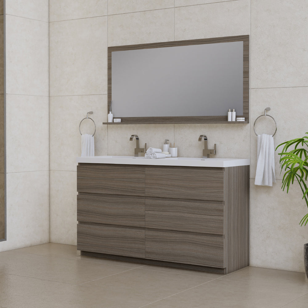 Alya Bath Paterno 60" Modern Freestanding Double Bathroom Vanity