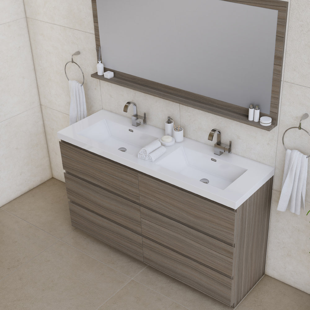 Alya Bath Paterno 60" Modern Freestanding Double Bathroom Vanity