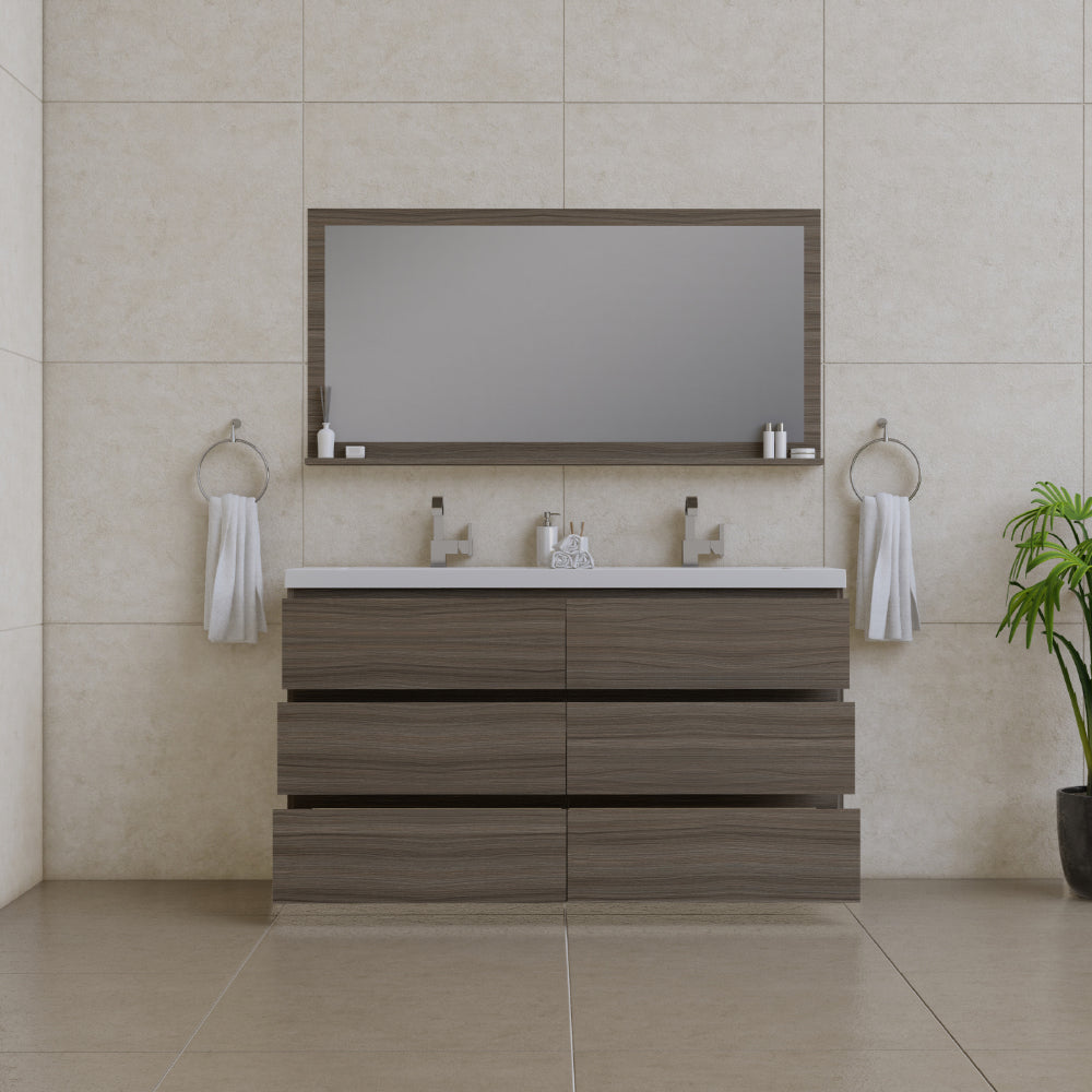 Alya Bath Paterno 60" Modern Freestanding Double Bathroom Vanity