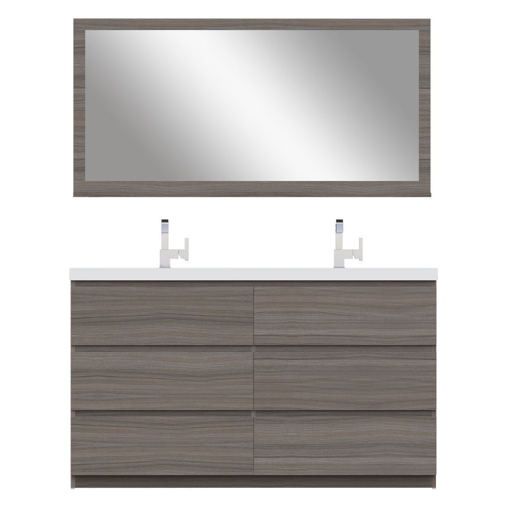 Alya Bath Paterno 60" Modern Freestanding Double Bathroom Vanity