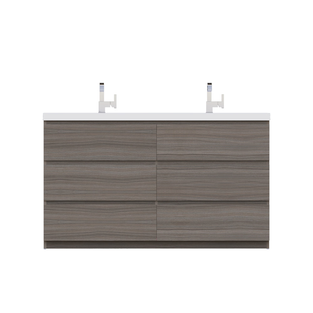Alya Bath Paterno 60" Modern Freestanding Double Bathroom Vanity