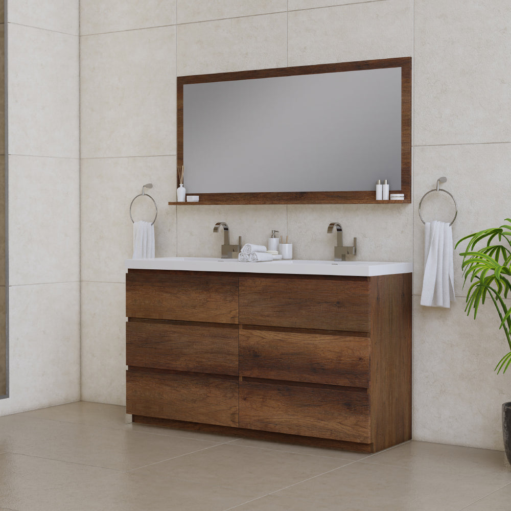 Alya Bath Paterno 60" Modern Freestanding Double Bathroom Vanity