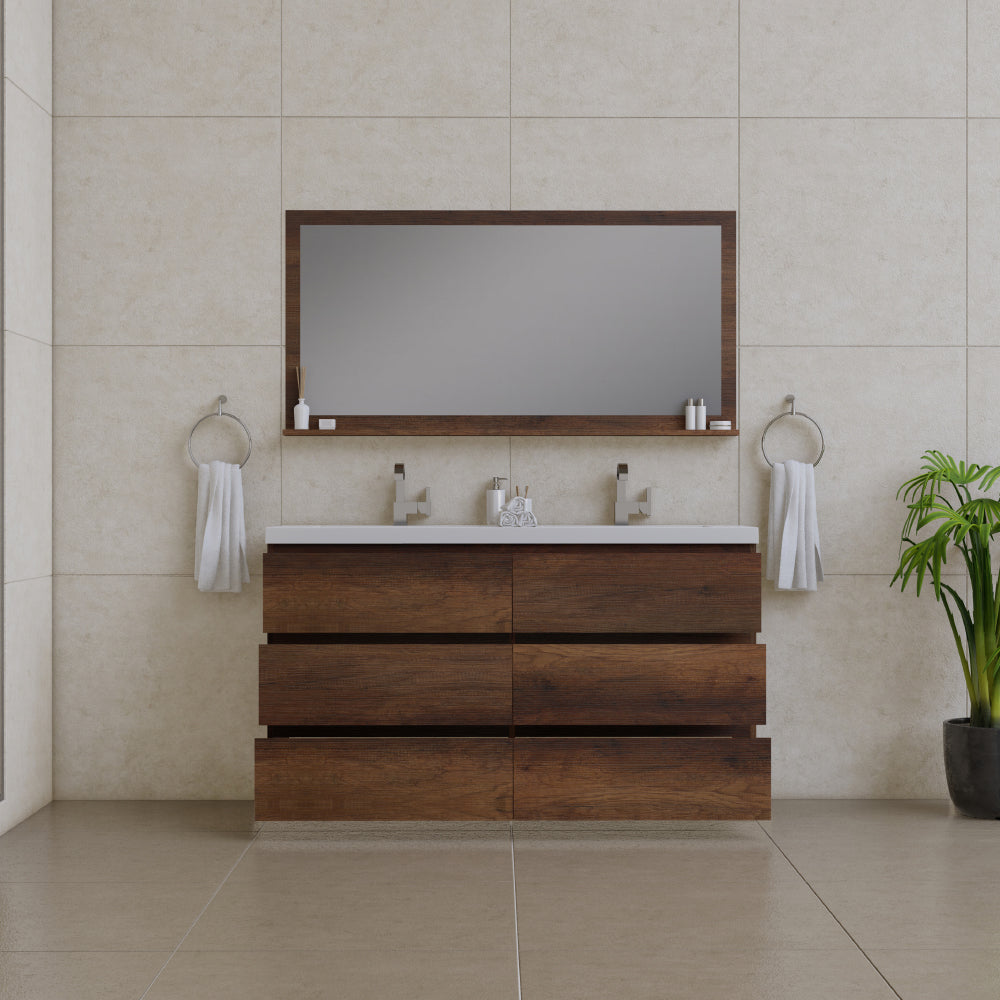Alya Bath Paterno 60" Modern Freestanding Double Bathroom Vanity