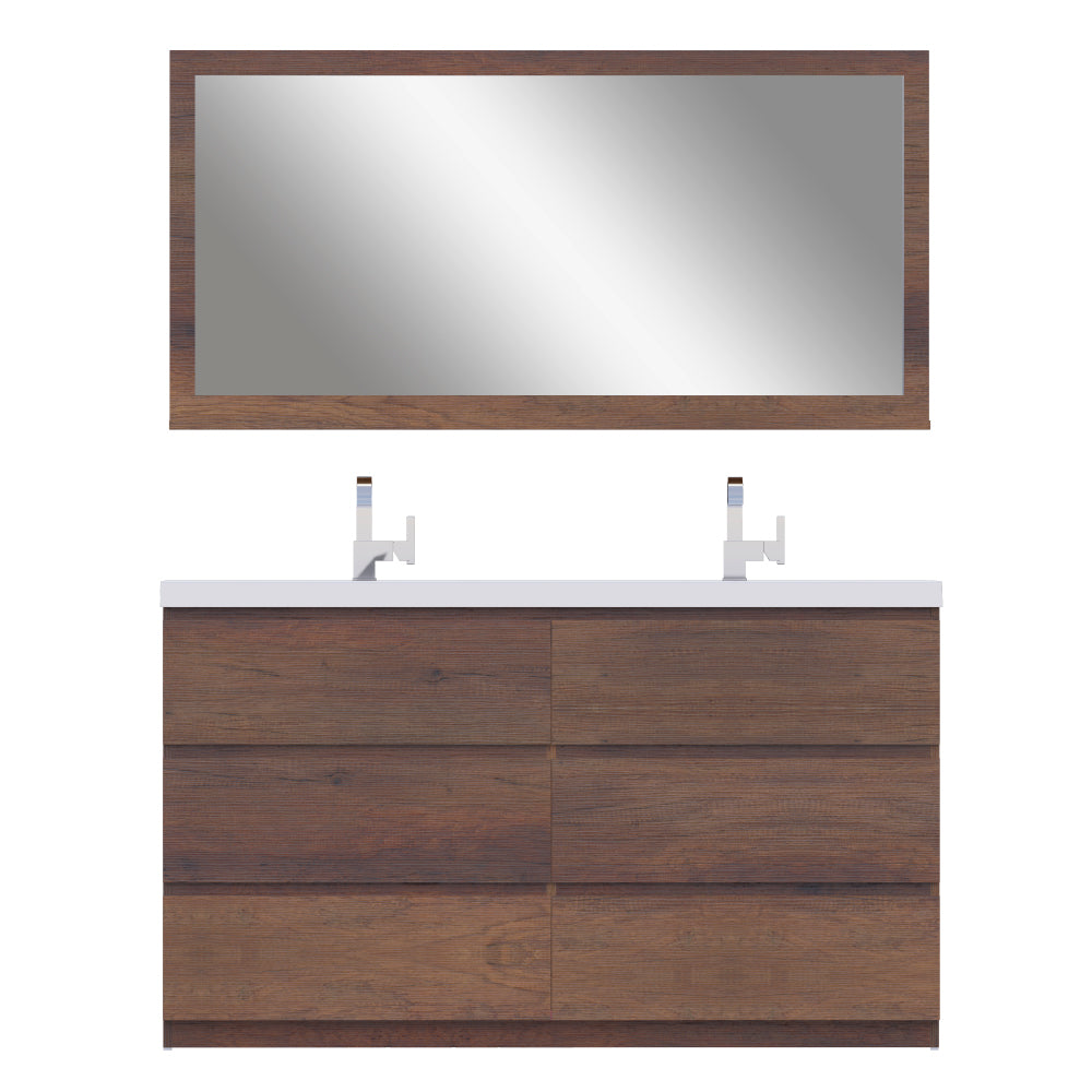 Alya Bath Paterno 60" Modern Freestanding Double Bathroom Vanity