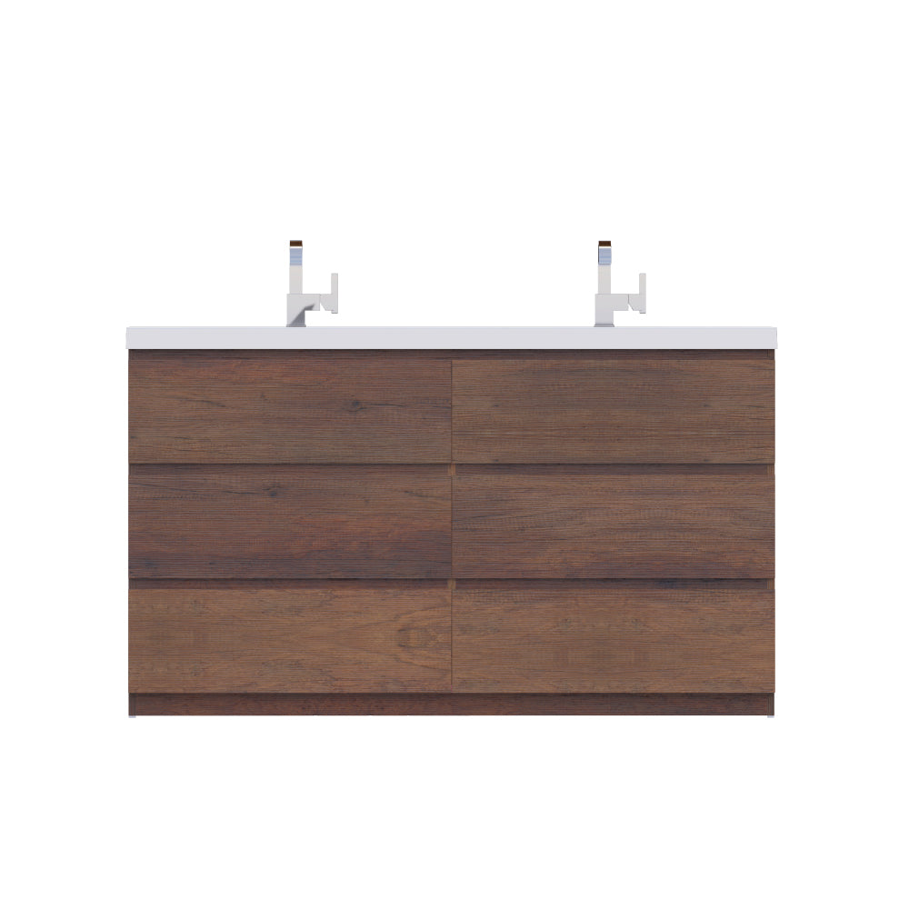 Alya Bath Paterno 60" Modern Freestanding Double Bathroom Vanity