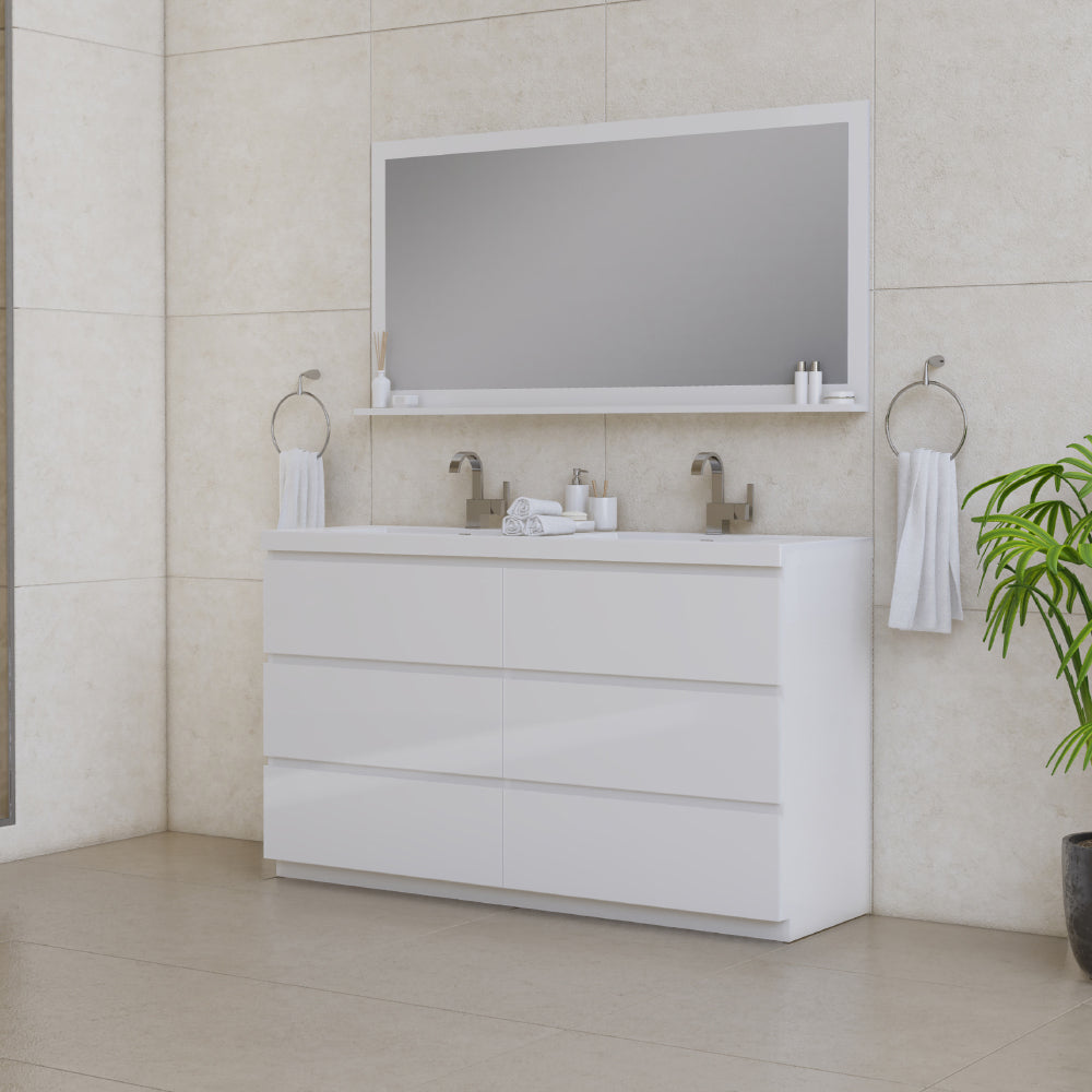Alya Bath Paterno 60" Modern Freestanding Double Bathroom Vanity