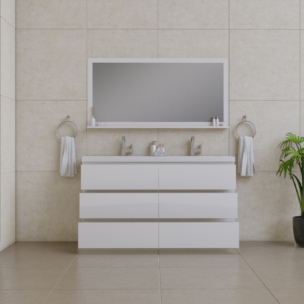 Alya Bath Paterno 60" Modern Freestanding Double Bathroom Vanity