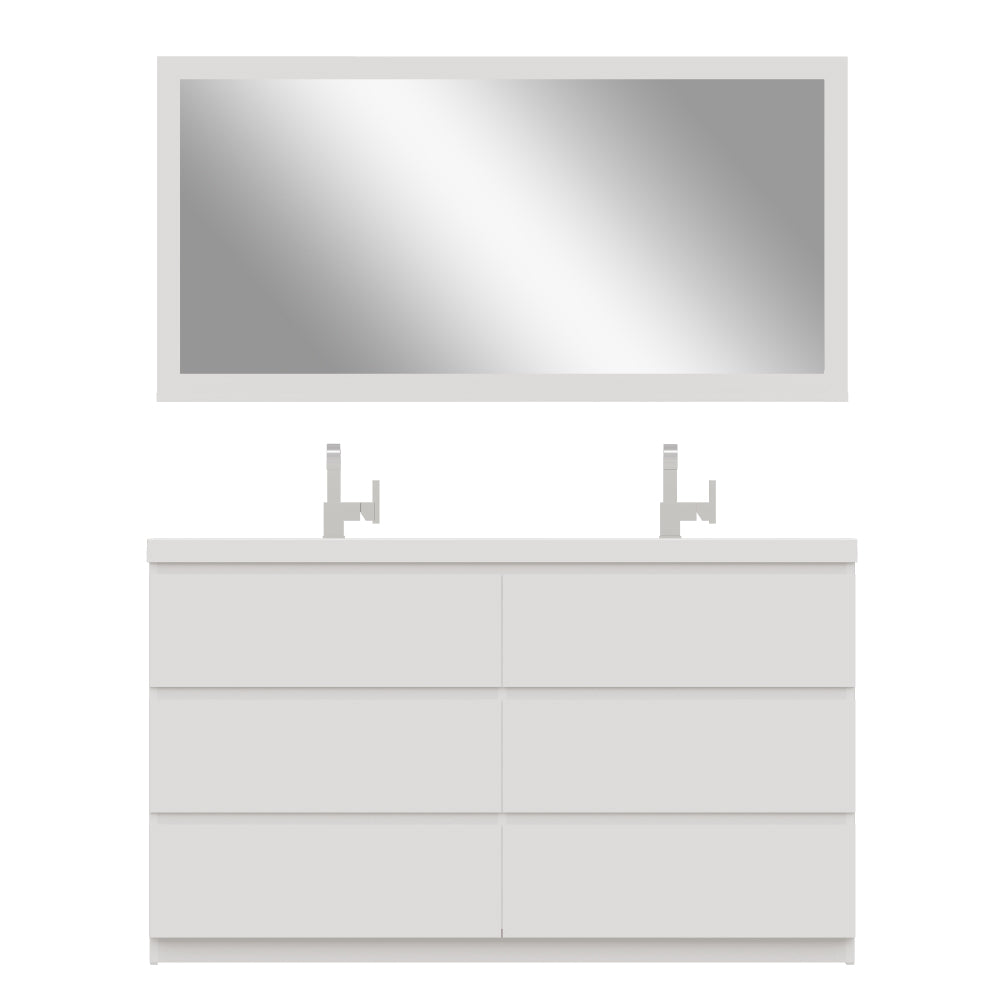 Alya Bath Paterno 60" Modern Freestanding Double Bathroom Vanity