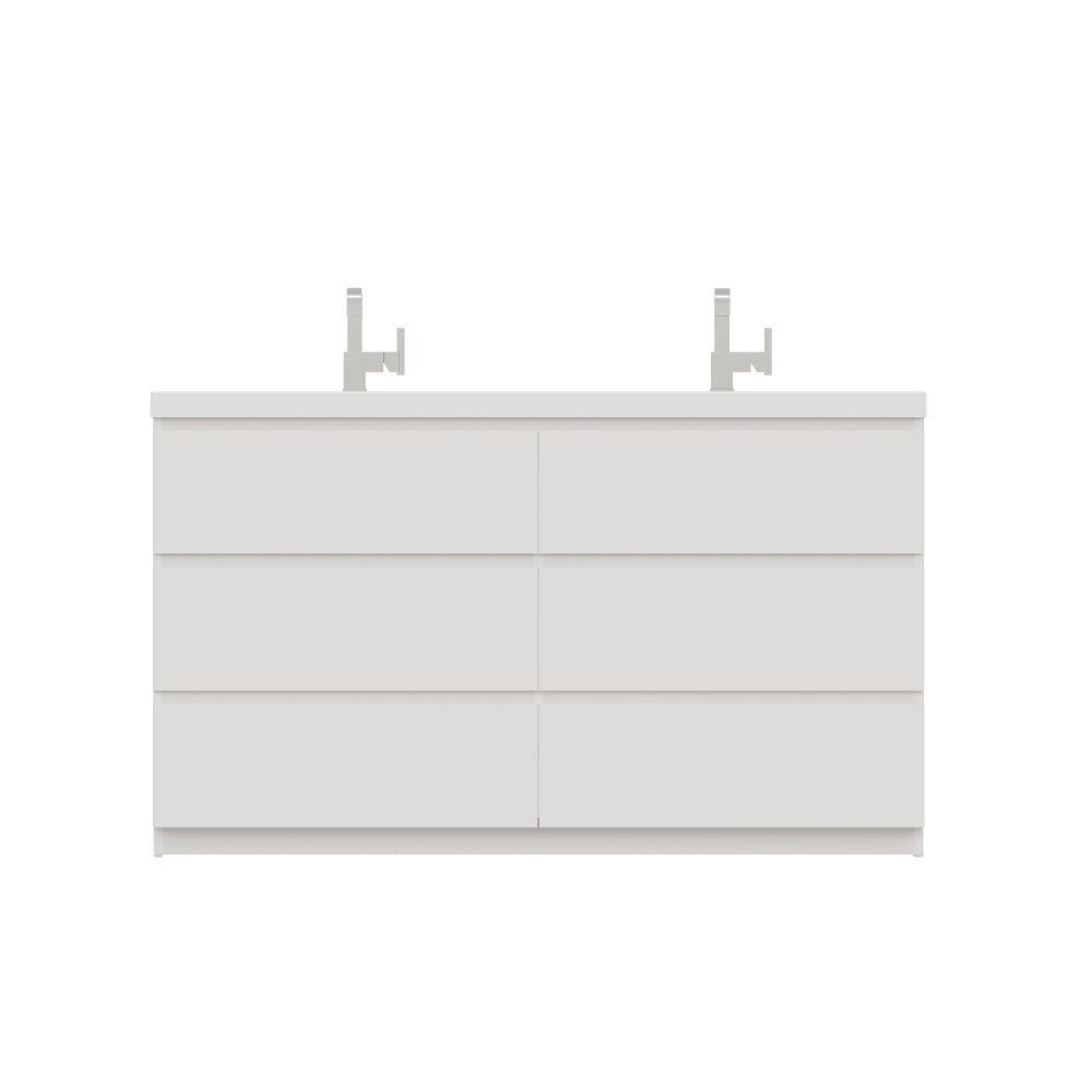 Alya Bath Paterno 60" Modern Freestanding Double Bathroom Vanity
