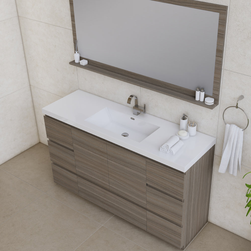 Alya Bath Paterno 60" Modern Freestanding Single Bathroom Vanity