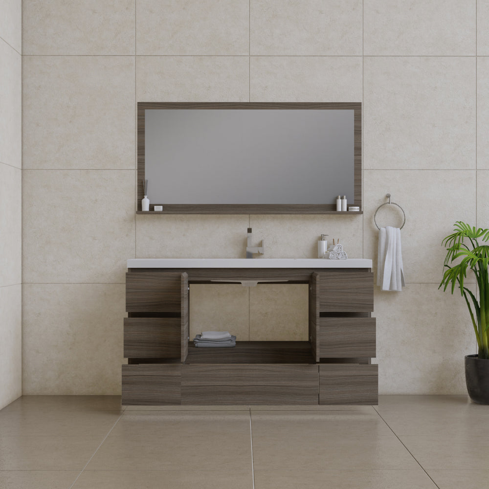 Alya Bath Paterno 60" Modern Freestanding Single Bathroom Vanity