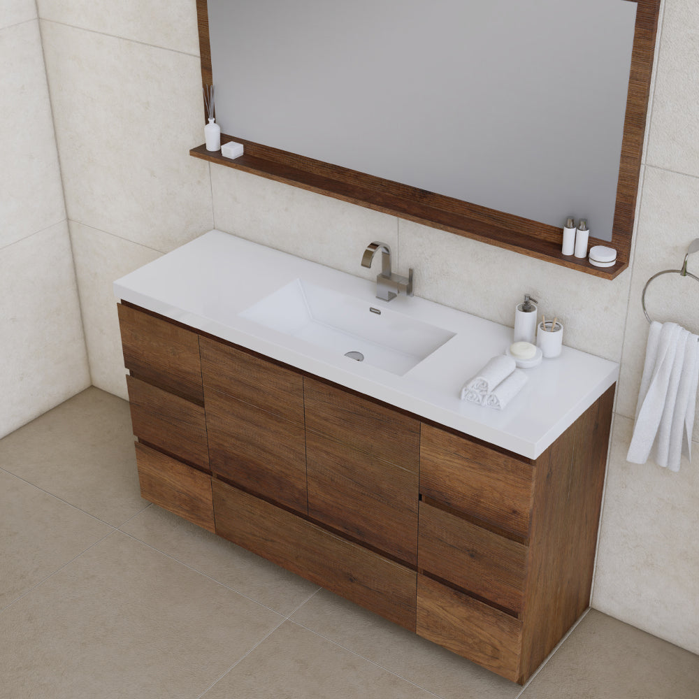 Alya Bath Paterno 60" Modern Freestanding Single Bathroom Vanity