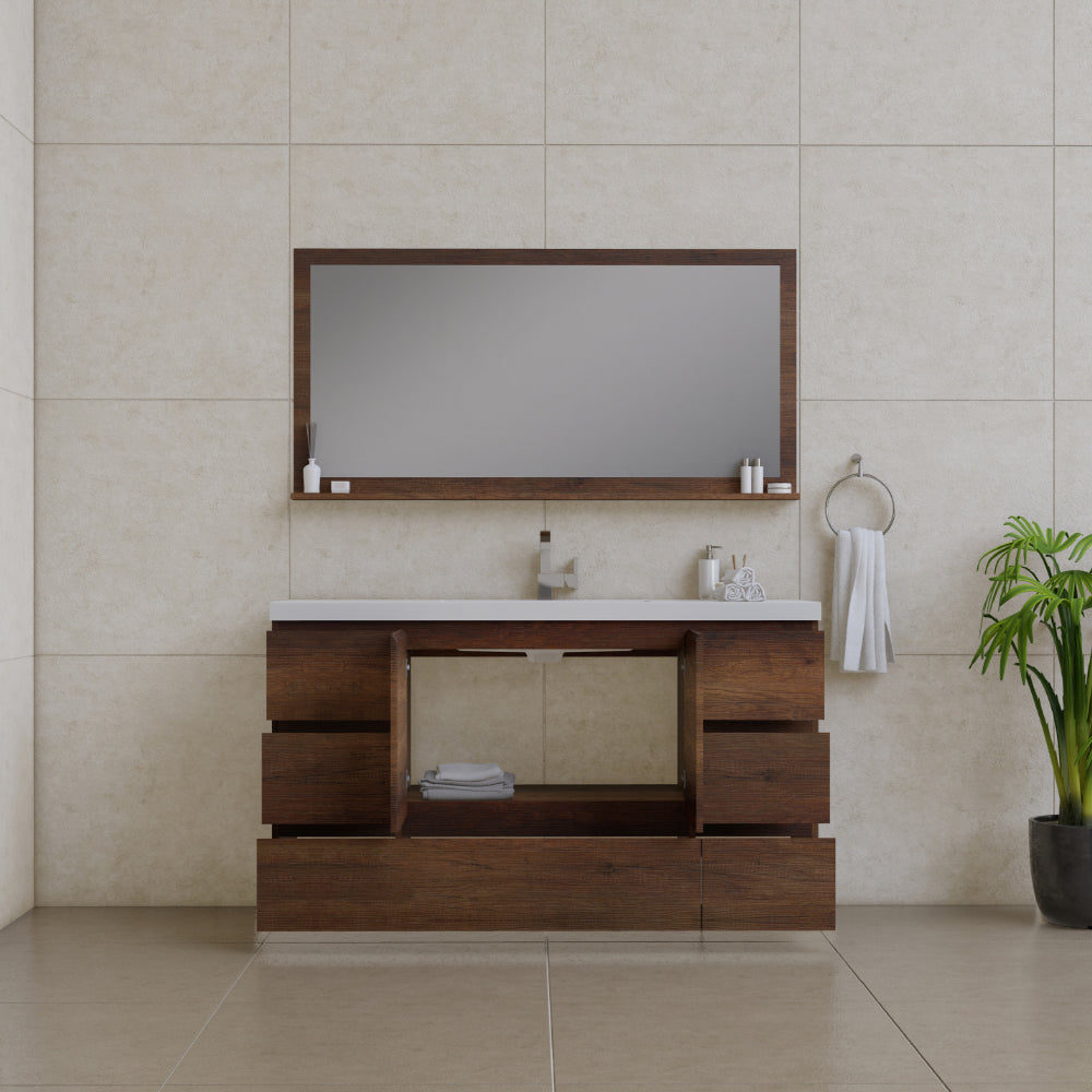 Alya Bath Paterno 60" Modern Freestanding Single Bathroom Vanity