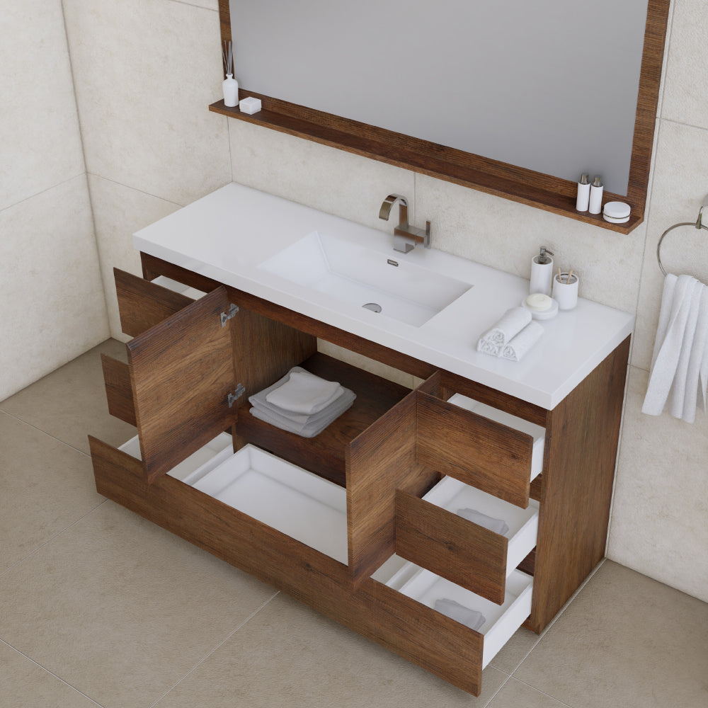 Alya Bath Paterno 60" Modern Freestanding Single Bathroom Vanity