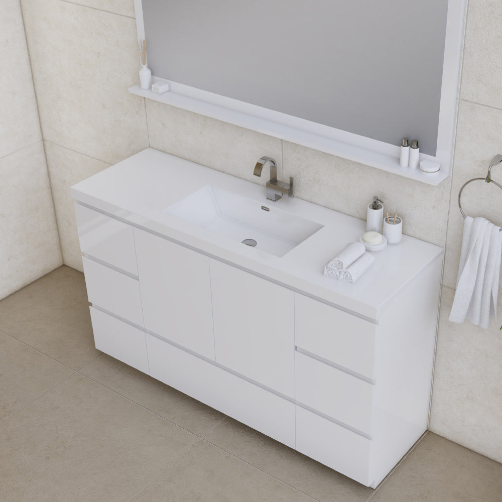 Alya Bath Paterno 60" Modern Freestanding Single Bathroom Vanity
