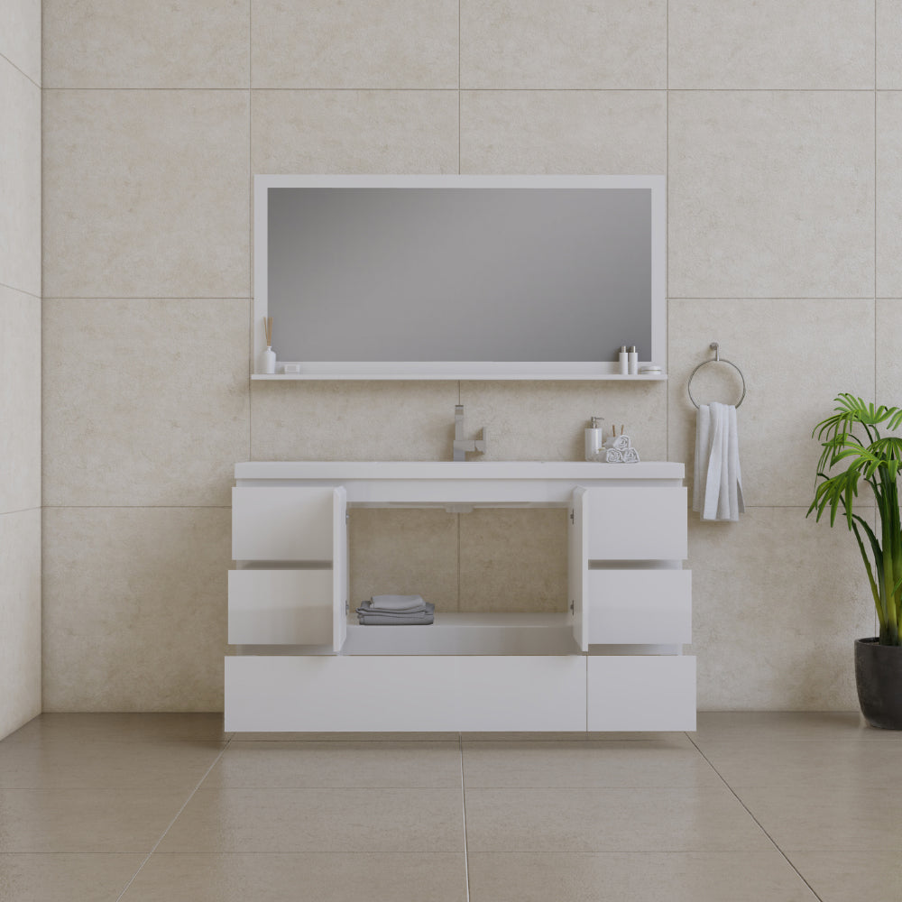Alya Bath Paterno 60" Modern Freestanding Single Bathroom Vanity