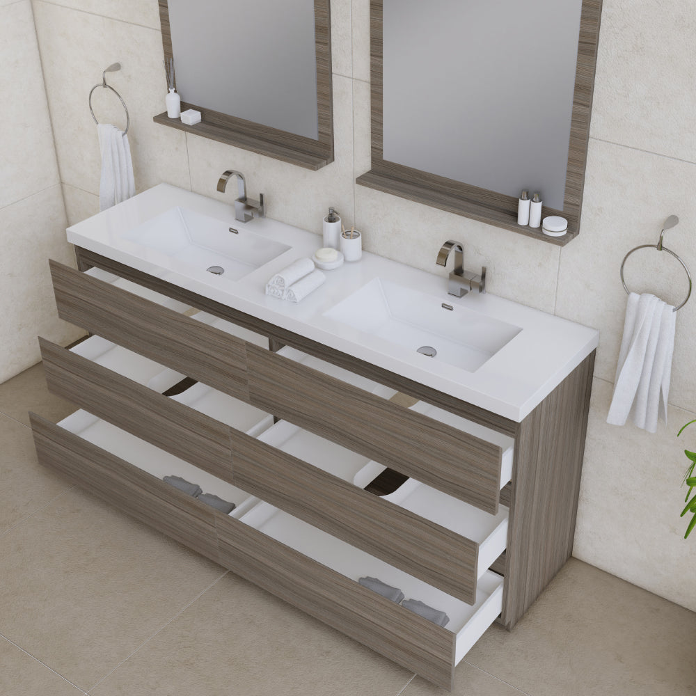 Alya Bath Paterno 72" Modern Freestanding Bathroom Vanity