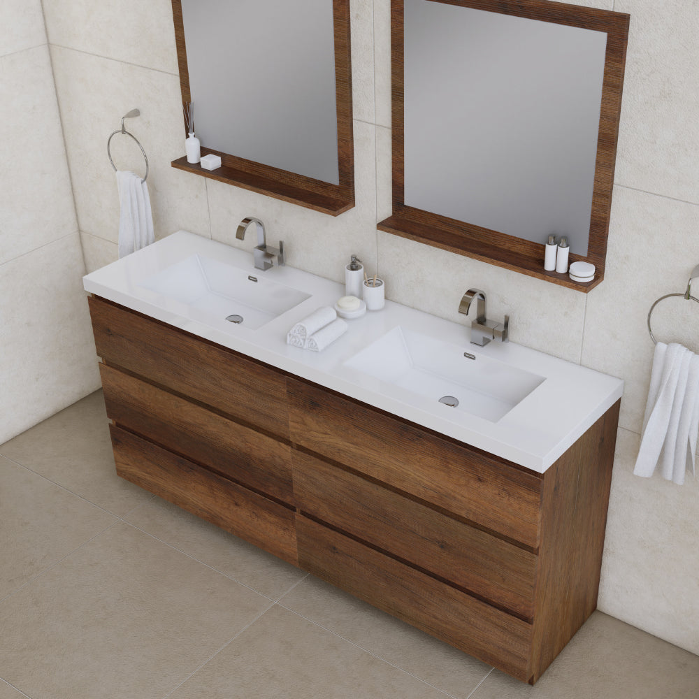 Alya Bath Paterno 72" Modern Freestanding Bathroom Vanity