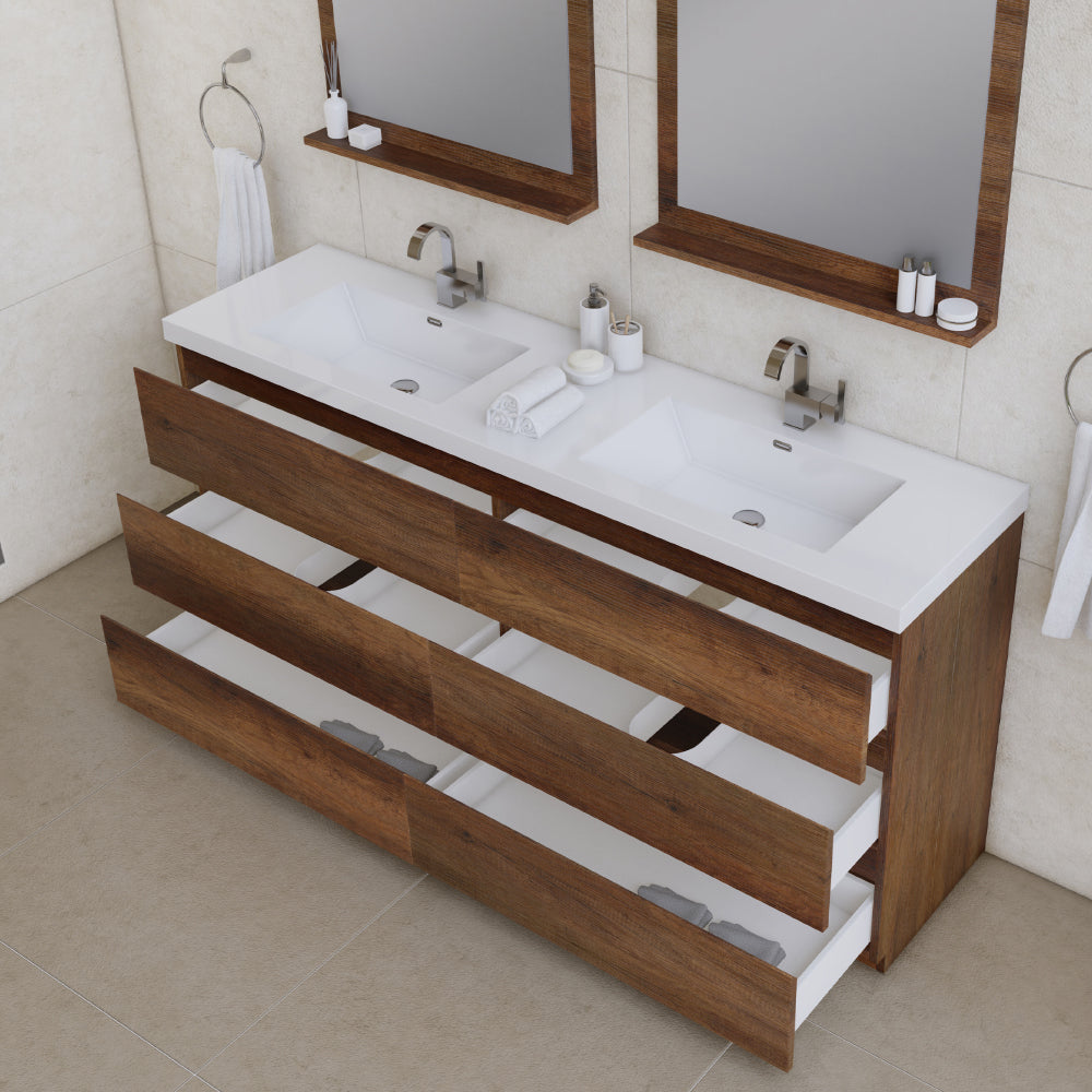 Alya Bath Paterno 72" Modern Freestanding Bathroom Vanity